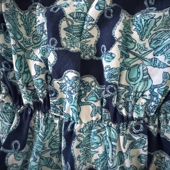 Lilly Pulitzer Strapless Romper Blue Teal Print Size S Resort Vacation Summer - Picture 4 of 8